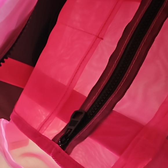The Tote Bag Beach Pink Bag Mesh Clear Tote - Picture 7 of 11